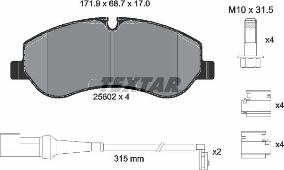 Textar 2560201 - Brake Pad Set, disc brake autospares.lv