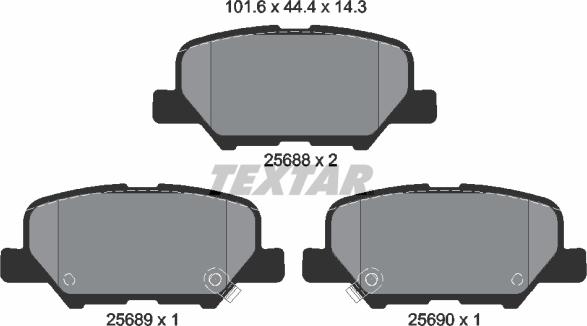 Textar 2568801 - Brake Pad Set, disc brake autospares.lv