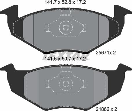Textar 2567101 - Brake Pad Set, disc brake autospares.lv