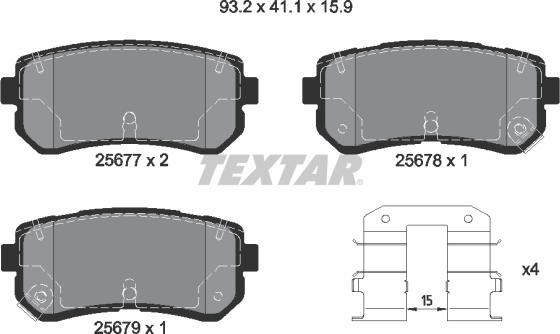 Textar 2567701 - Brake Pad Set, disc brake autospares.lv