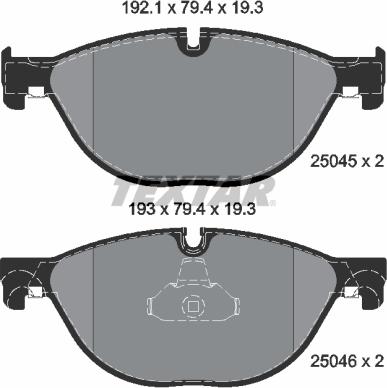 Textar 2504501 - Brake Pad Set, disc brake autospares.lv