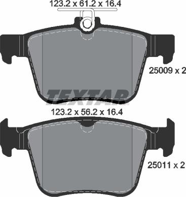 Textar 2500901 - Brake Pad Set, disc brake autospares.lv