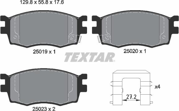 Textar 2501901 - Brake Pad Set, disc brake autospares.lv