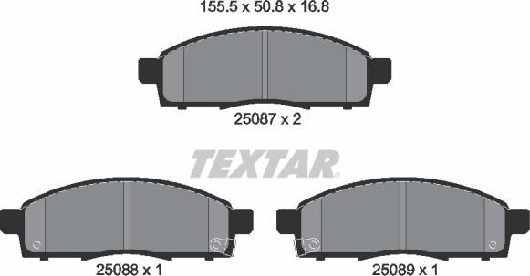 Textar 2508701 - Brake Pad Set, disc brake autospares.lv