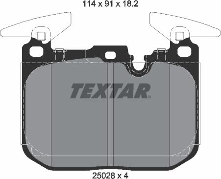 Textar 2502801 - Brake Pad Set, disc brake autospares.lv