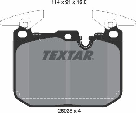 Textar 2502807 - Brake Pad Set, disc brake autospares.lv