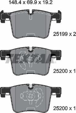 Textar 2519901 - Brake Pad Set, disc brake autospares.lv