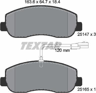 Textar 2514701 - Brake Pad Set, disc brake autospares.lv