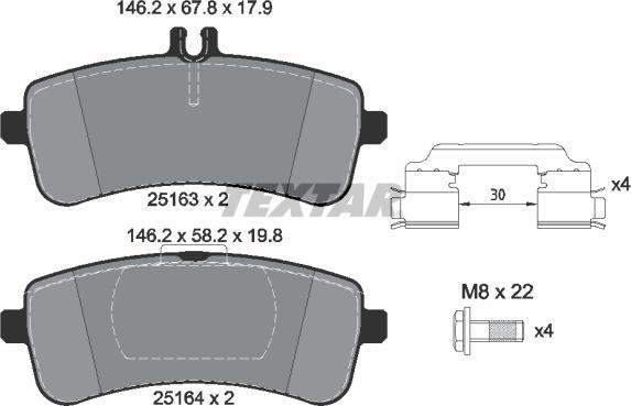 Textar 2516301 - Brake Pad Set, disc brake autospares.lv