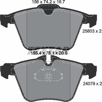 Textar 2580301 - Brake Pad Set, disc brake autospares.lv