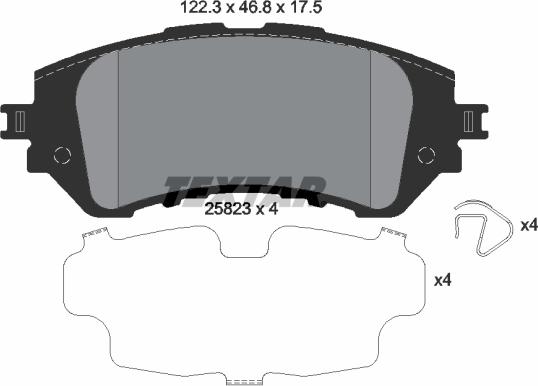 Textar 2582301 - Brake Pad Set, disc brake autospares.lv