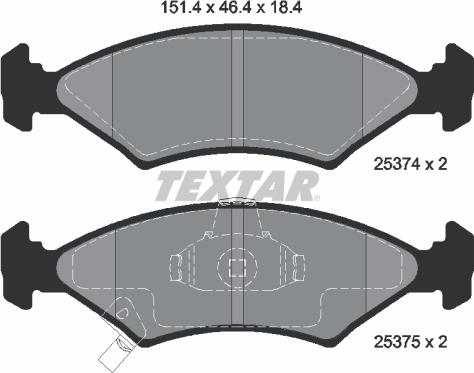 Textar 2537401 - Brake Pad Set, disc brake autospares.lv