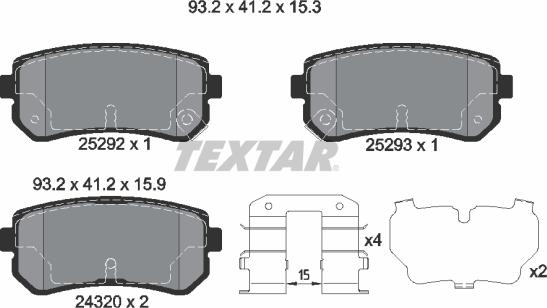 Textar 2529201 - Brake Pad Set, disc brake autospares.lv