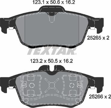 Textar 2526501 - Brake Pad Set, disc brake autospares.lv