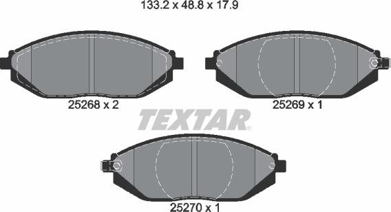 Textar 2526801 - Brake Pad Set, disc brake autospares.lv