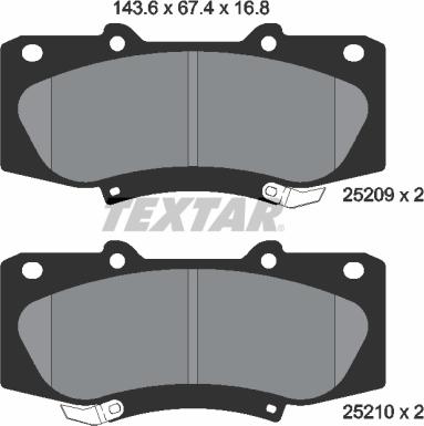 Textar 2520901 - Brake Pad Set, disc brake autospares.lv