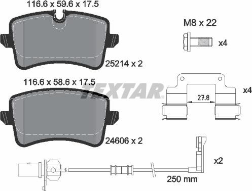 Textar 2521405 - Brake Pad Set, disc brake autospares.lv