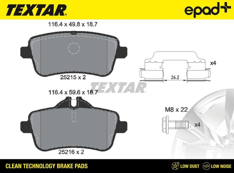 Textar 2521501CP - Brake Pad Set, disc brake autospares.lv