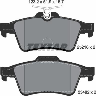 Textar 2521801 - Brake Pad Set, disc brake autospares.lv