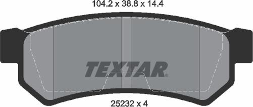 Textar 2523201 - Brake Pad Set, disc brake autospares.lv