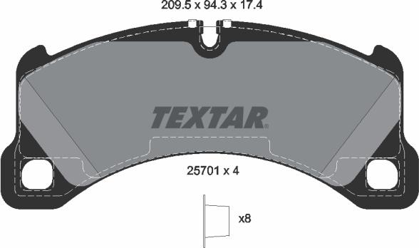 Textar 2570101 - Brake Pad Set, disc brake autospares.lv