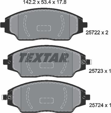 Textar 2572201 - Brake Pad Set, disc brake autospares.lv