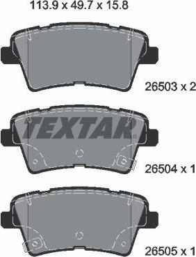 Textar 2650301 - Brake Pad Set, disc brake autospares.lv