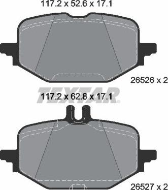 Textar 2652601 - Brake Pad Set, disc brake autospares.lv