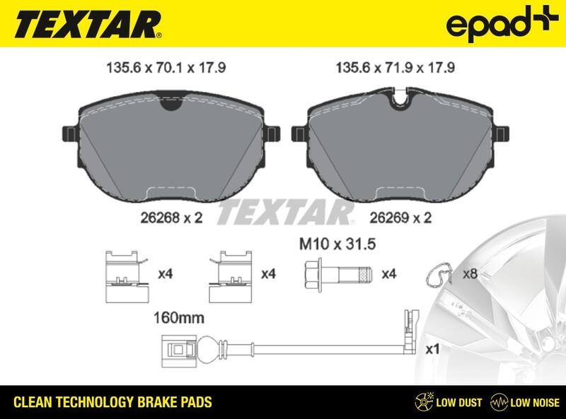 Textar 2626801CP - Brake Pad Set, disc brake autospares.lv