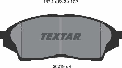 Textar 2621901 - Brake Pad Set, disc brake autospares.lv