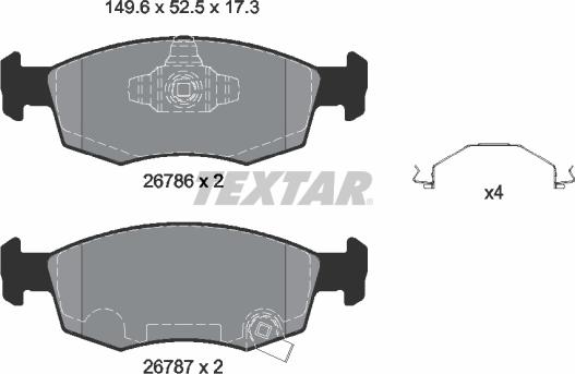 Textar 2678601 - Brake Pad Set, disc brake autospares.lv