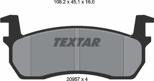 Textar 2095701 - Brake Pad Set, disc brake autospares.lv