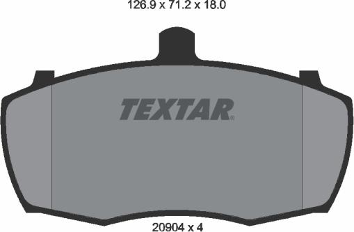 Textar 2090401 - Brake Pad Set, disc brake autospares.lv