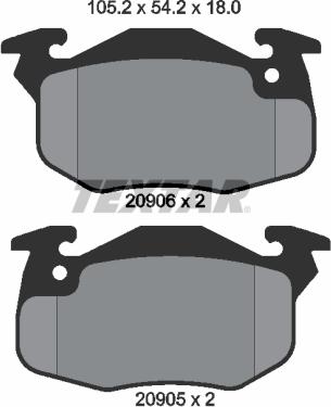 Textar 2090602 - Brake Pad Set, disc brake autospares.lv