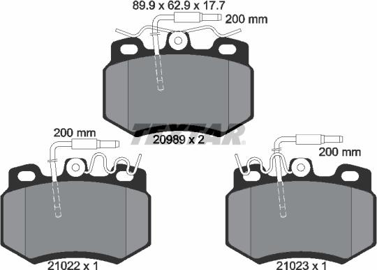 Textar 2098901 - Brake Pad Set, disc brake autospares.lv