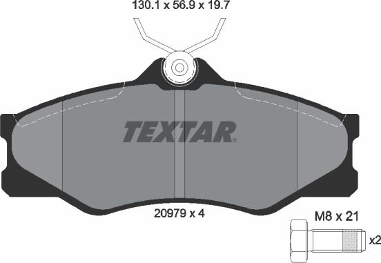 Textar 2097904 - Brake Pad Set, disc brake autospares.lv