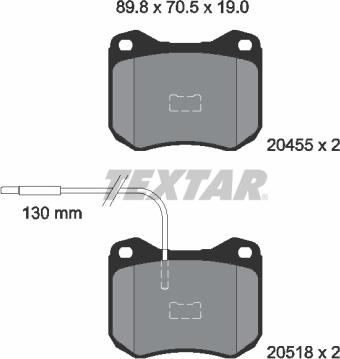 Textar 2045502 - Brake Pad Set, disc brake autospares.lv