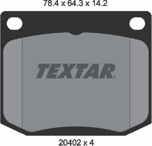 Textar 2040201 - Brake Pad Set, disc brake autospares.lv