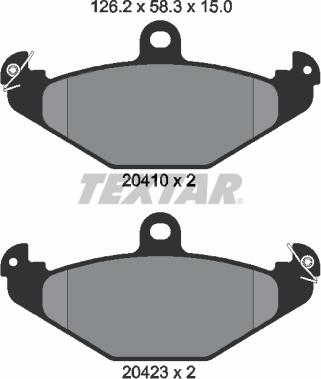 Textar 2041001 - Brake Pad Set, disc brake autospares.lv