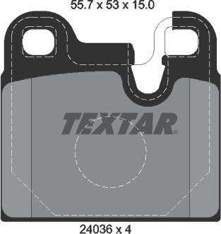 Textar 2043602 - Brake Pad Set, disc brake autospares.lv