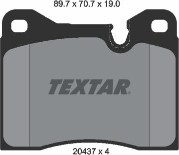 Textar 2043702 - Brake Pad Set, disc brake autospares.lv