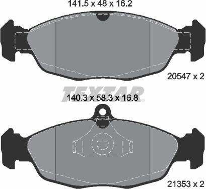 Textar 2054701 - Brake Pad Set, disc brake autospares.lv