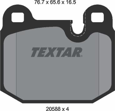 Textar 2058805 - Brake Pad Set, disc brake autospares.lv