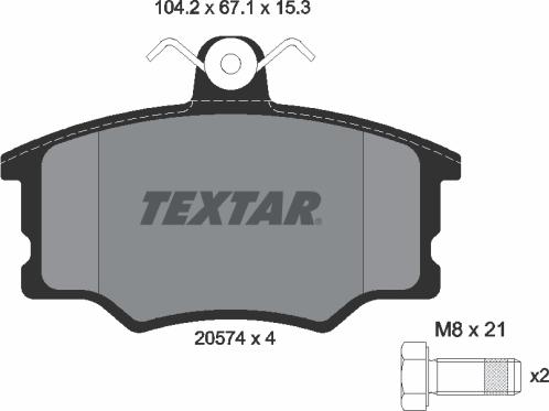 Textar 2057401 - Brake Pad Set, disc brake autospares.lv