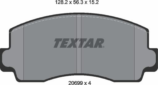 Textar 2069901 - Brake Pad Set, disc brake autospares.lv