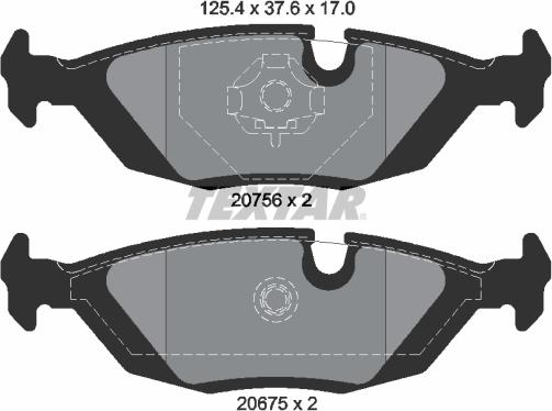 Textar 2067502 - Brake Pad Set, disc brake autospares.lv