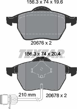 Textar 2067602 - Brake Pad Set, disc brake autospares.lv