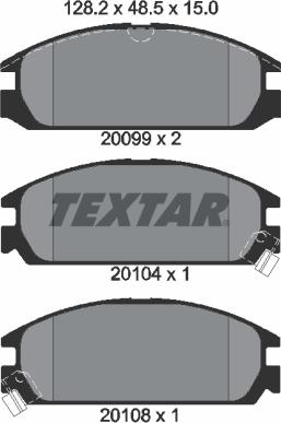 Textar 2009902 - Brake Pad Set, disc brake autospares.lv