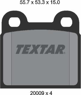 Textar 2000906 - Brake Pad Set, disc brake autospares.lv