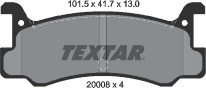 Textar 2000801 - Brake Pad Set, disc brake autospares.lv